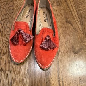 Carmen saiz scallop suede espadrille flats mango sz 38 EU like new